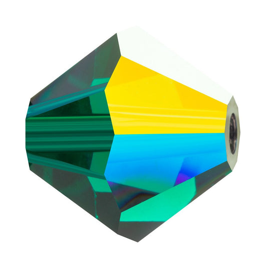 Preciosa Bicone 6mm Emerald AB Each