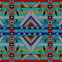 Cotton Fabric Medicine Blessing Turquoise - Half Yard