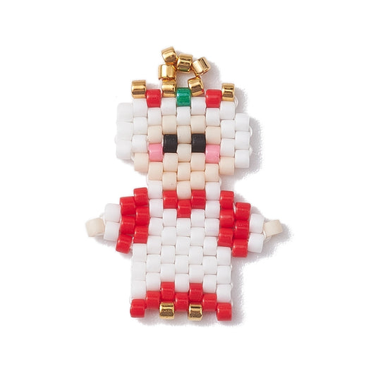 Beaded Mrs Claus Pendant 25x18mm 1/pk