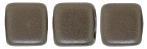 *6mm Czech Tile Beads Dark Brown 25/Strand