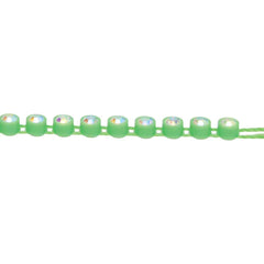 Plastic Rhinestone Banding 2mm Green/Crystal AB 10yd/pk