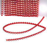 Plastic Rhinestone Banding 2mm Red/Crystal AB 10yd/pk