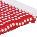 Plastic Rhinestone Banding 2mm Red/Crystal AB 10yd/pk