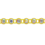 Plastic Rhinestone Banding 2mm Yellow/Crystal AB 10yd/pk