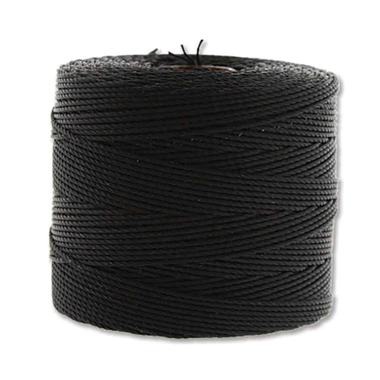 S-Lon Fine Bead Cord .4mm Black 118yd Spool