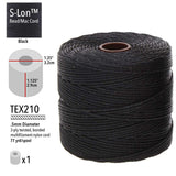 S-Lon Bead Cord .5mm Black 77yd Spool
