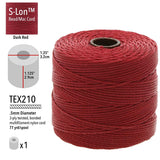 S-Lon Bead Cord .5mm Dark Red 77yd Spool