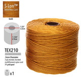 S-Lon Bead Cord .5mm Gold 77yd Spool
