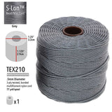 S-Lon Bead Cord .5mm Grey 77yd Spool
