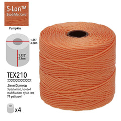 S-Lon Bead Cord .5mm Pumpkin 77yd Spool