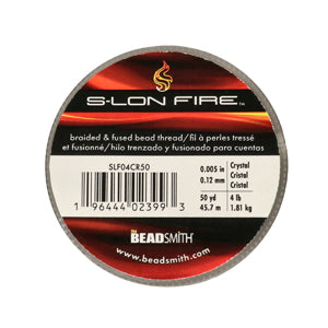 S-Lon Fire Beading Thread 4lb Crystal 50yd