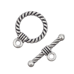 Toggle Clasp Antique Silver 14mm Round Rope 5/pk