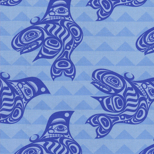 Killer Whale Blue 100% Cotton - Price Per Half Yard