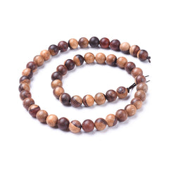 8mm Sandy Brown Rosewood Beads 50/Strand