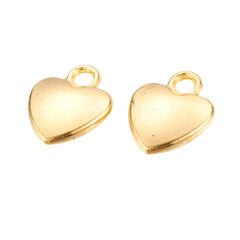 Heart Metal Charm 12x10mm Gold 5/pk