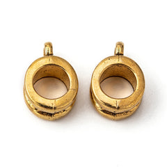 Bead Bails Rondelle 12x8mm Antique Gold 5/pk