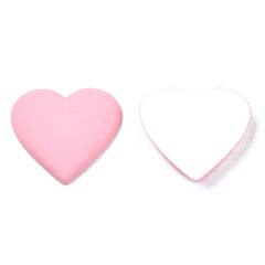 Resin Cabochons, Heart 28mm Pastel Pink 10/pk