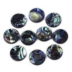 Shell Cabochons, Natural Abalone Round 15mm 2/pk