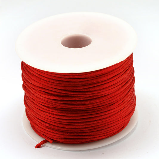 Satin Rattail Cord 1.5mm Cranberry Red 100yd