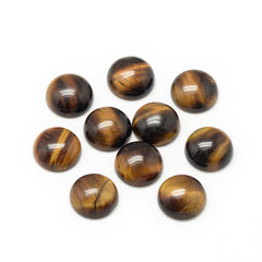 Gemstone Cabs, Round 12mm Tiger Eye (Natural) 2/pk