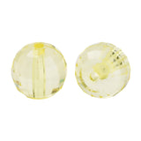 Faceted Plastic Beads 8mm Transparent Light Yellow 50g