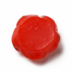 Resin Cabochon Flower 19mm Glitter Red 10/pk