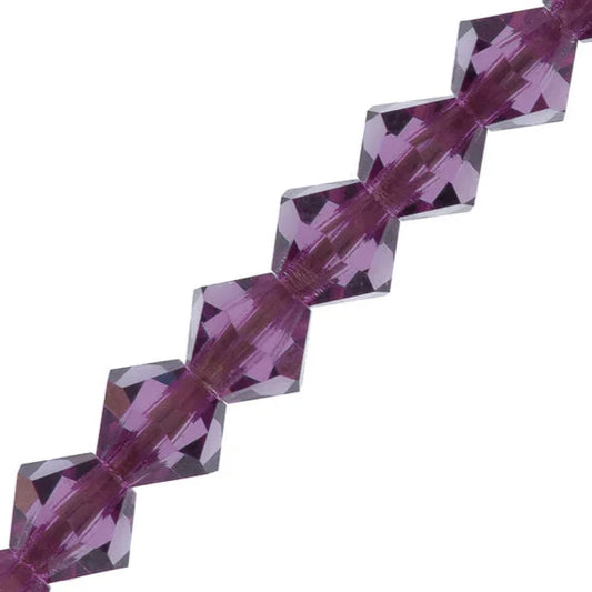 Preciosa Bicone 4mm Amethyst 5" Strand