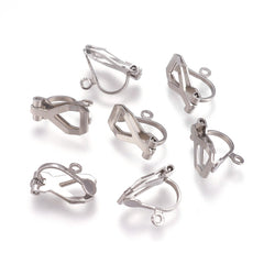 Clip On Earrings with Loop Stainless Steel 10/pk