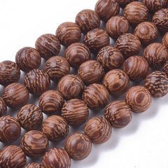 8mm Natural Dragon Tree Wood Beads 51/Strand