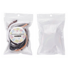 Front and back of the neutral polymer clay bracelet kit in resealable clear bags