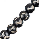 Bone Carved Beads 9mm Black 22/Strand