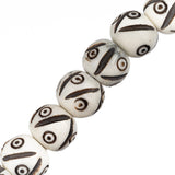 Bone Carved Beads 10mm Antique Ivory 20/Strand