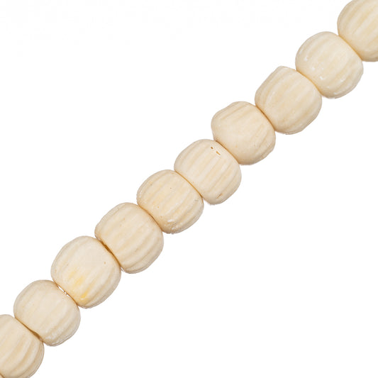 Bone Carved Beads 6mm Antique Ivory 32/Strand