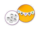 Flat Heart Assorted Alphabet Beads 90/Pk