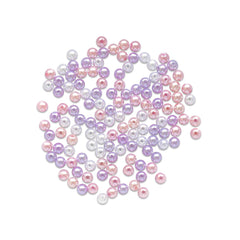 Round Plastic Pearls 8mm Gloss Tri-Colourmix Pink 35g