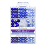 Pearl Bead Kit 8mm/10mm Blue with Cord & Clasps