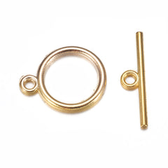 Toggle Clasp Round 15mm Gold 10/pk