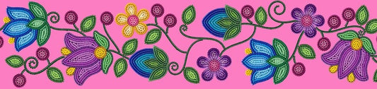 Printed Ribbon 2" Bloom Uplift Pink - Per Yard
