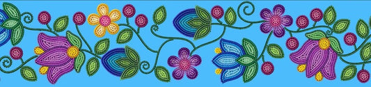 Printed Ribbon 2" Bloom Uplift Turquoise 20yd Spool