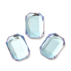 Rhinestone Cabochon Rectangle 14x10mm Light Azure 4/pk