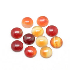 Gemstone Cabs, Round 12mm Agate (Natural) 2/pk