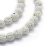 10mm Lava White (Natural/Bleached) Beads 15-16" Strand