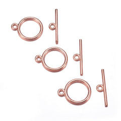 Toggle Clasp Round 15mm Rose Gold 10/pk
