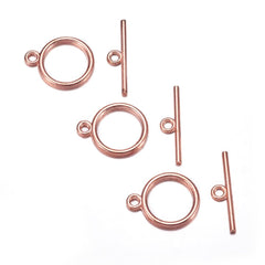 Toggle Clasp Rose Gold 15mm Round 10/pk