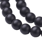Black Agate Frosted Beads 6mm Round Grade A (Natural/Dyed) 15-16" Strand