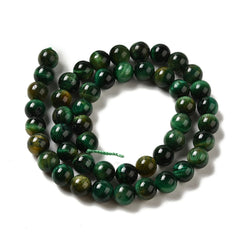 Tiger Eye Green Beads 10mm Round (Natural/Dyed) 15-16" Strand