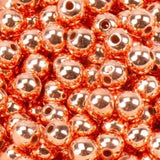 Round Plastic Beads 4mm Metallic Copper 500/pk