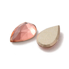 Rhinestone Cabochon Teardrop 14x9mm Padparadscha 4/pk