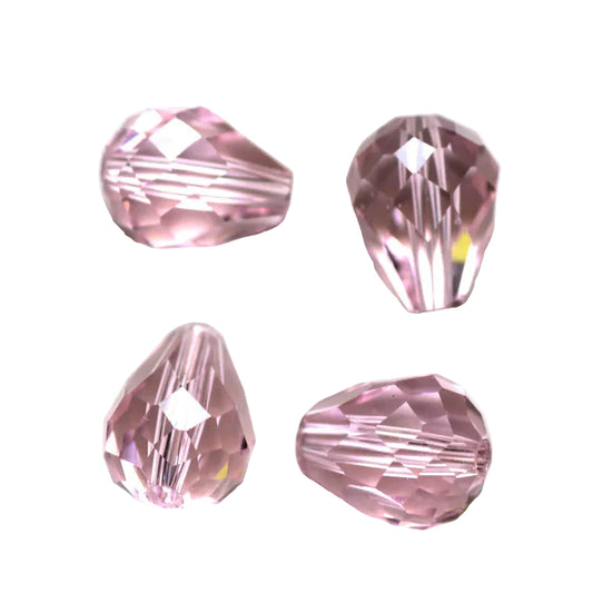 K9 Glass Teardrop Beads 8x6mm Rosaline 10/pk