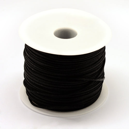 Satin Rattail Cord 1.5mm Black 100yd